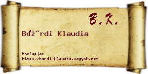 Bárdi Klaudia névjegykártya